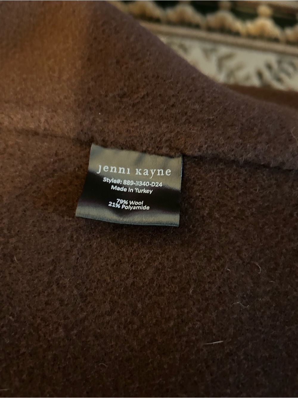 Jenni Kayne Olivia Coat Chocolate Brown Wool Blend Double Breasted Size Small - Picture 7 of 8